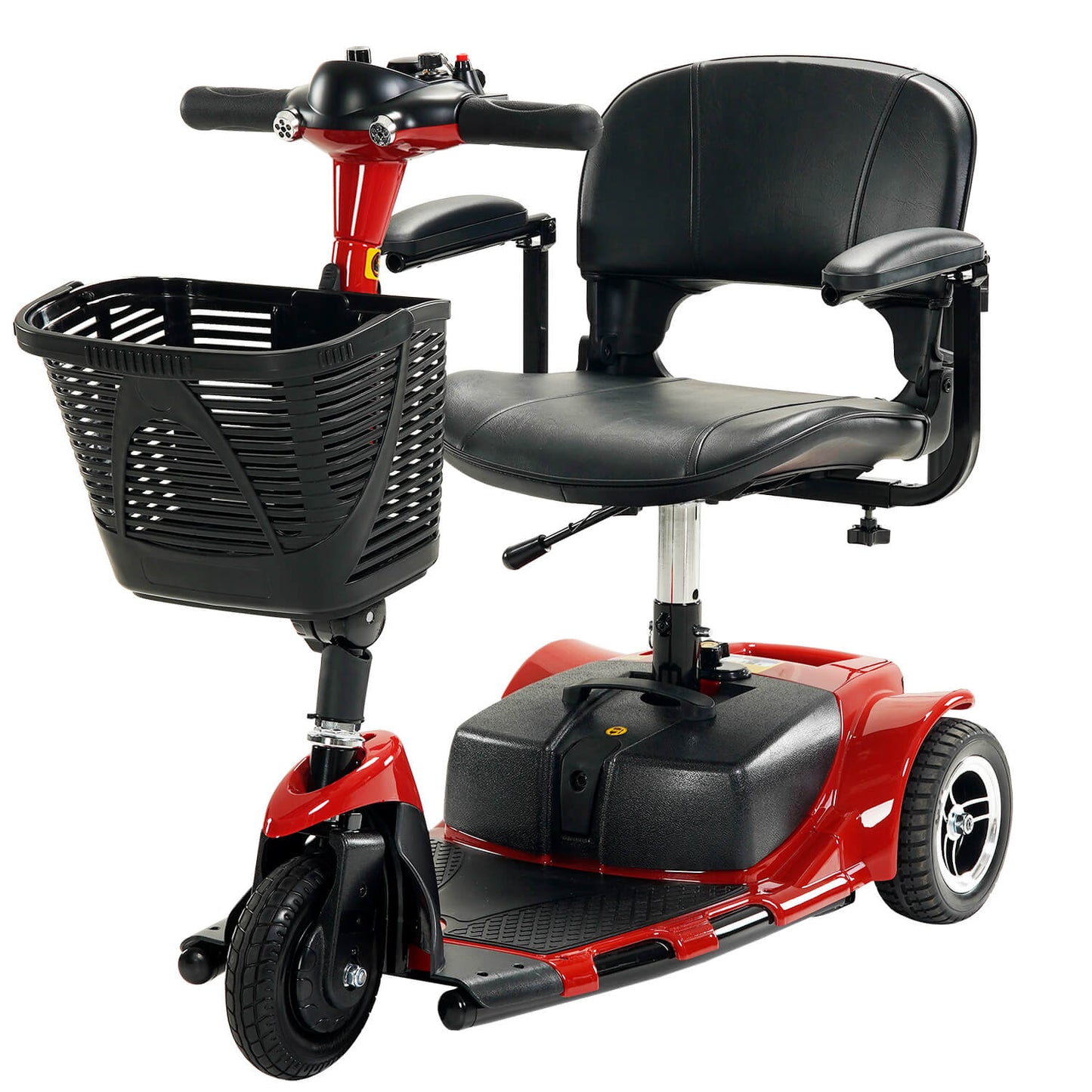 3 Wheel Mobility Scooter, Electric Senior Scooters, Foldable and Compact for Adult Travel, Red
