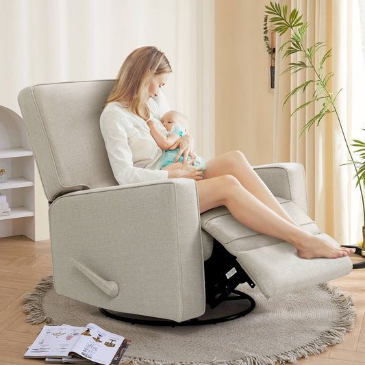 Asjmreye Nursery Swivel Glider Fabric Manual Recliner Chair