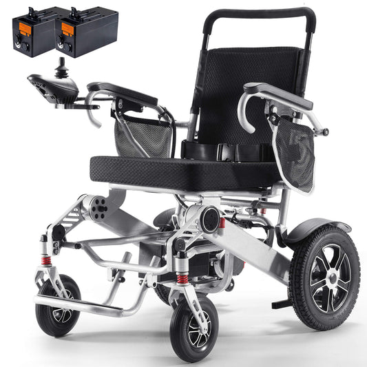 Electric wheelchair with two batteries lightweight for seniors and disabled, 30 miles range, all terrain.