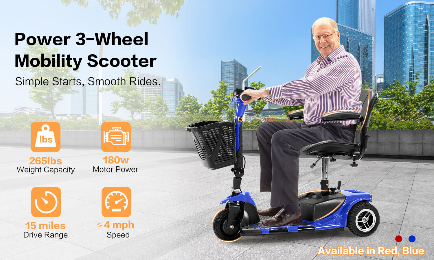 A_senior_riding_a_blue_3-wheel_mobility_scooter
