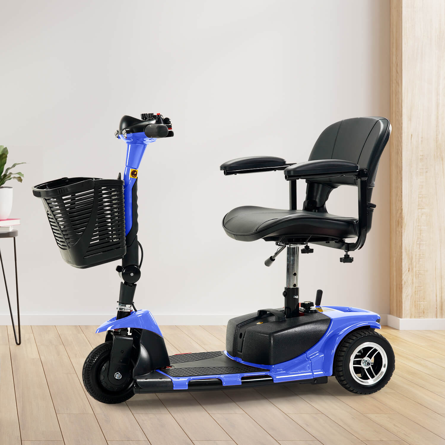 3 Wheel Mobility Scooter, Electric Senior Scooters, Foldable and Compact for Adult Travel, Blue