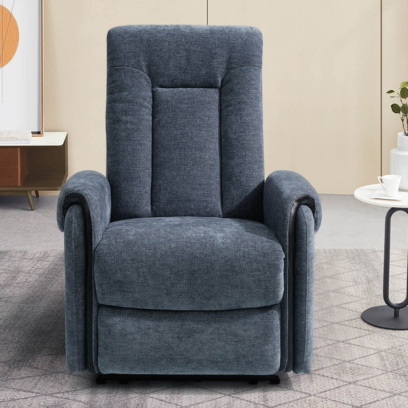 Power Recliner Chair with Airbag Massage, 31.5" Width, Grey/Navy/Beige Fabric