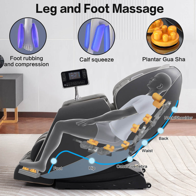 Asjmreye Massage Chairs Zero Gravity Chair Full Body Airbags Massage With Heating,5 Automatic,Grey