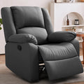 Asjmreye Manual Recliner Chair Recliner Soft Armrests For Living Room 35" Width, Leather,Grey