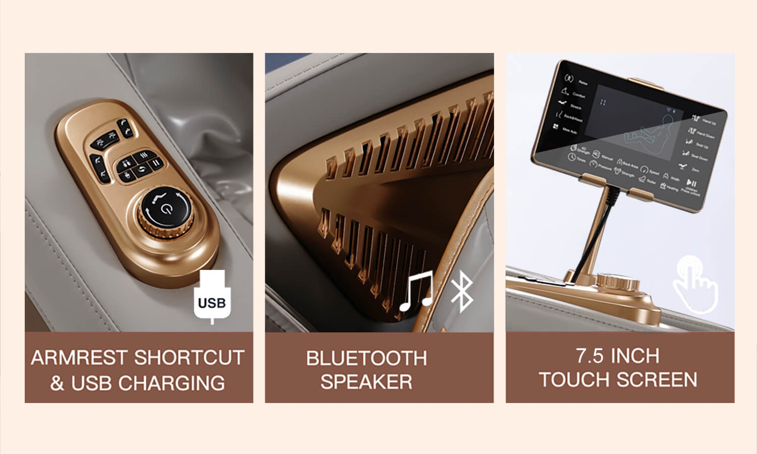 The_armrest_shortcut_and_bluetooth_speaker_and_touch_screen