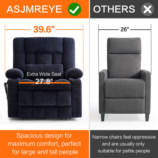 ASJMREYE spacious chair vs others narrow chair