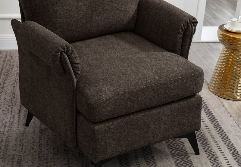 Accent Chair With Arms for Living Room, Metal Legs Ventilation Fabric