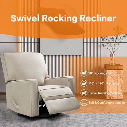 Asjmreye  Nursery Swivel Glider Fabric Manual Recliner Chair