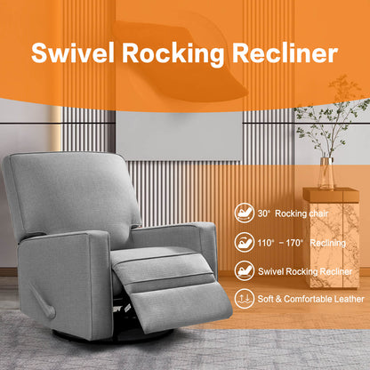 Asjmreye  Nursery Swivel Glider Fabric Manual Recliner Chair