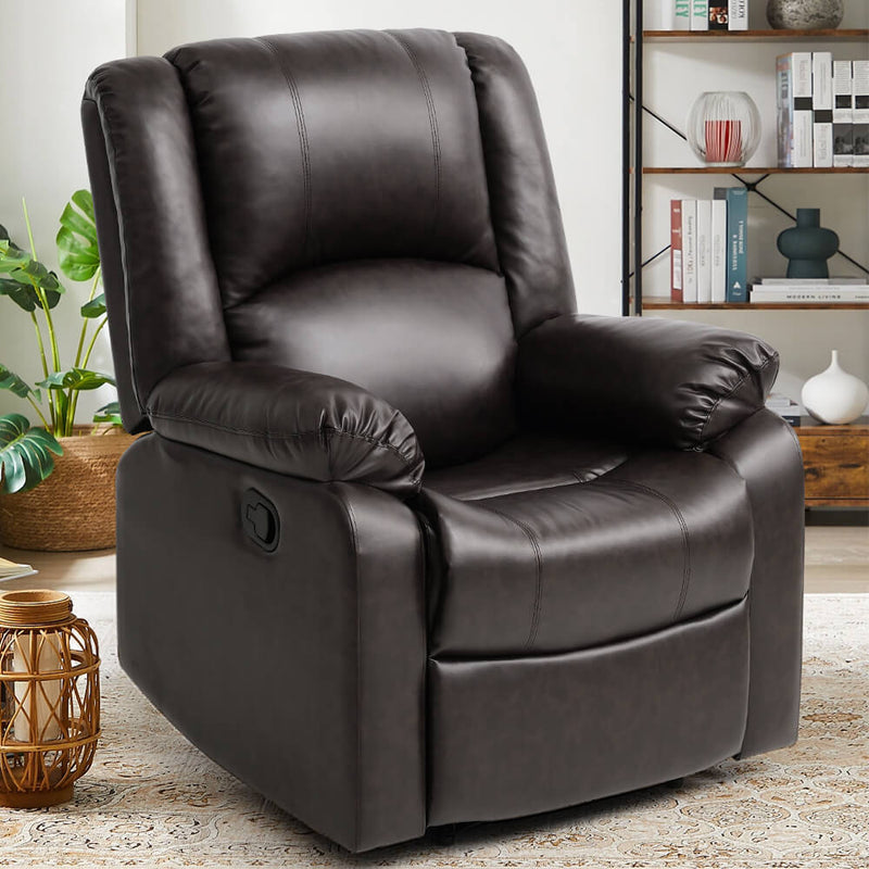 Asjmreye Leather Manual Recline Chair