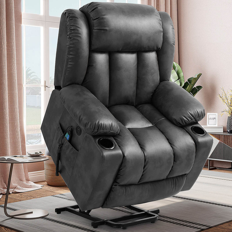 Luxury Power Lift Recliner Chair With Vibration Massage and Heating,With Cup Holder
